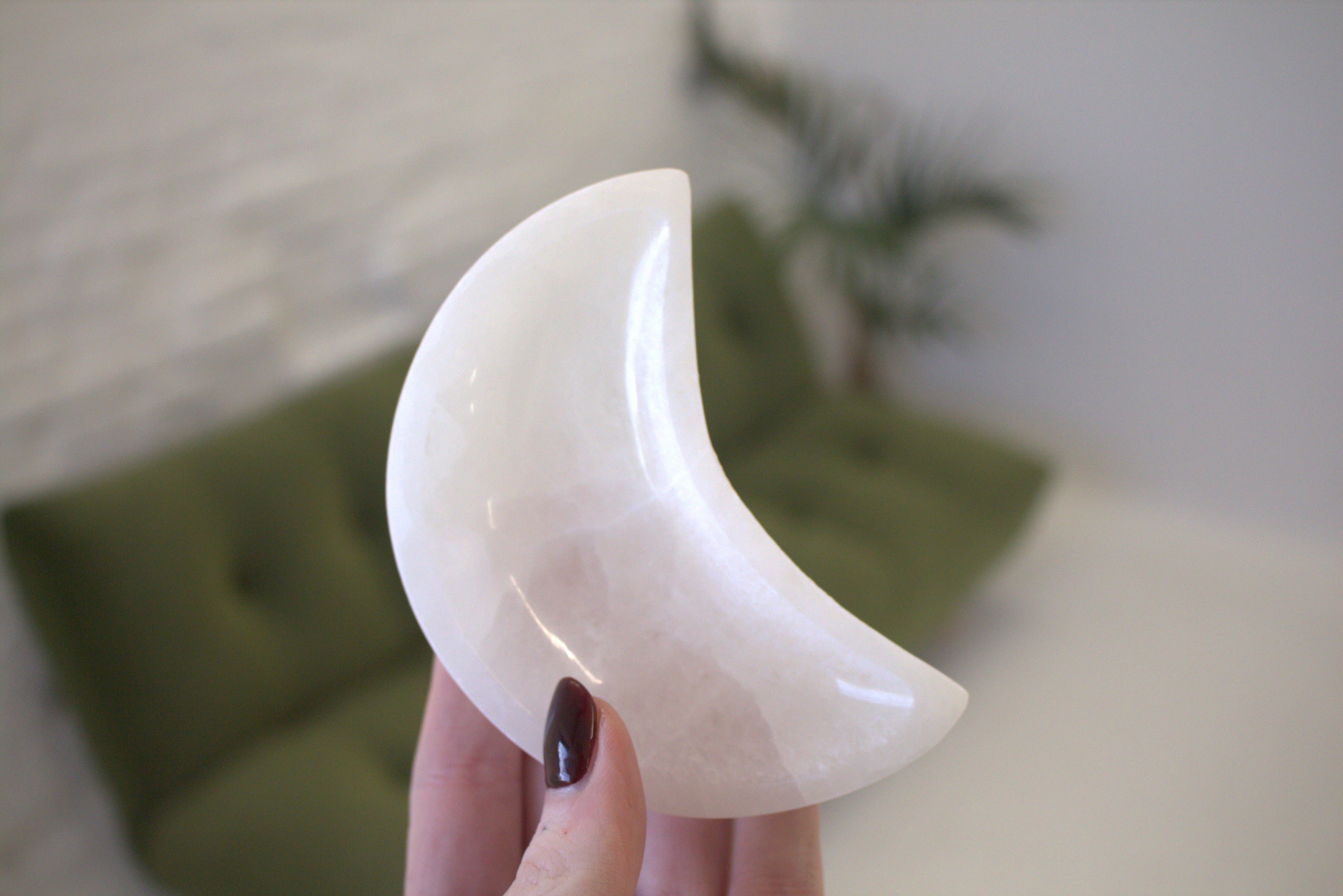 Selenite Moon Bowl