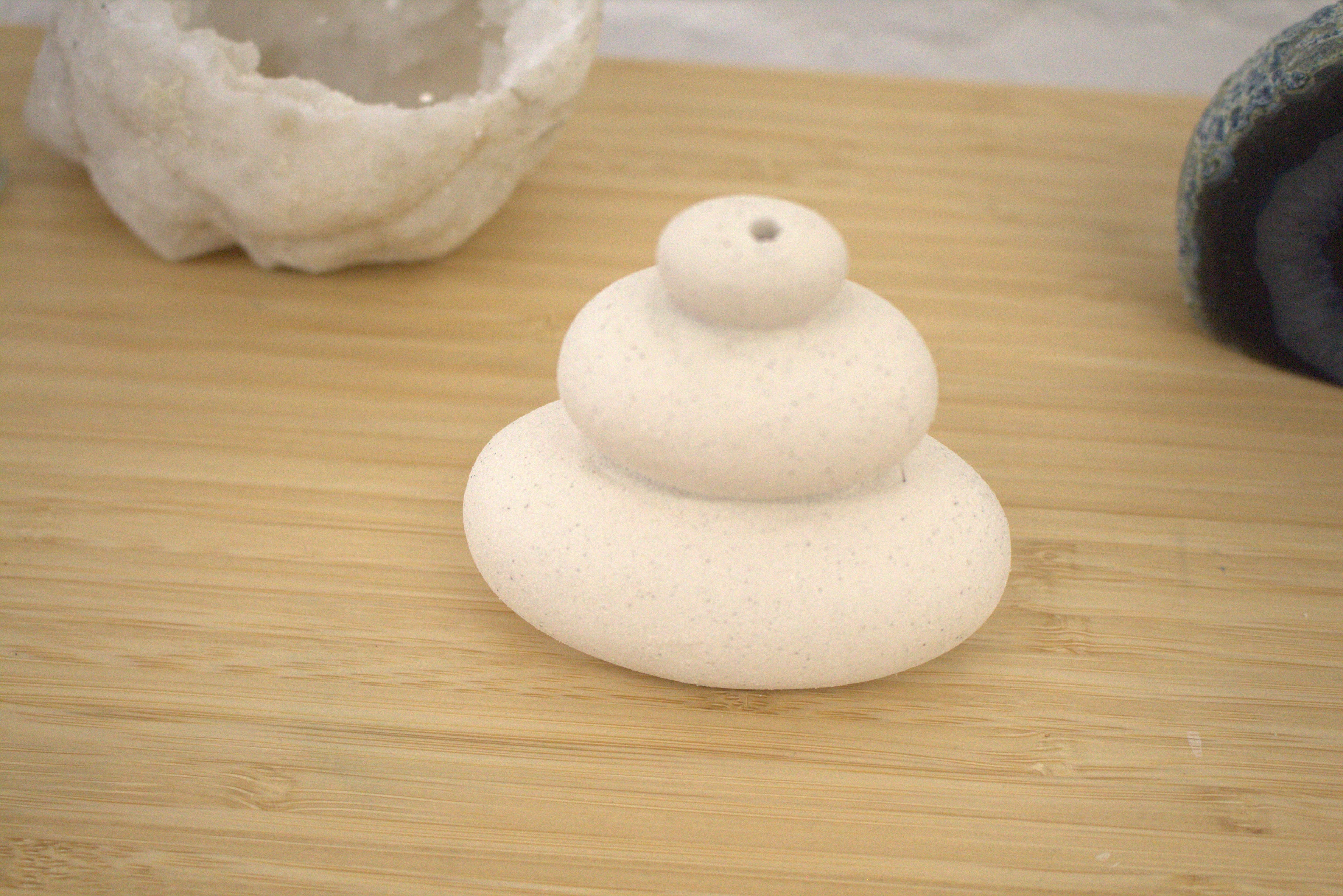 Cream Speckle Balancing Stones Incense Holder