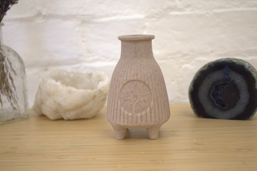 Greige Ribbed Palo Santo Burner