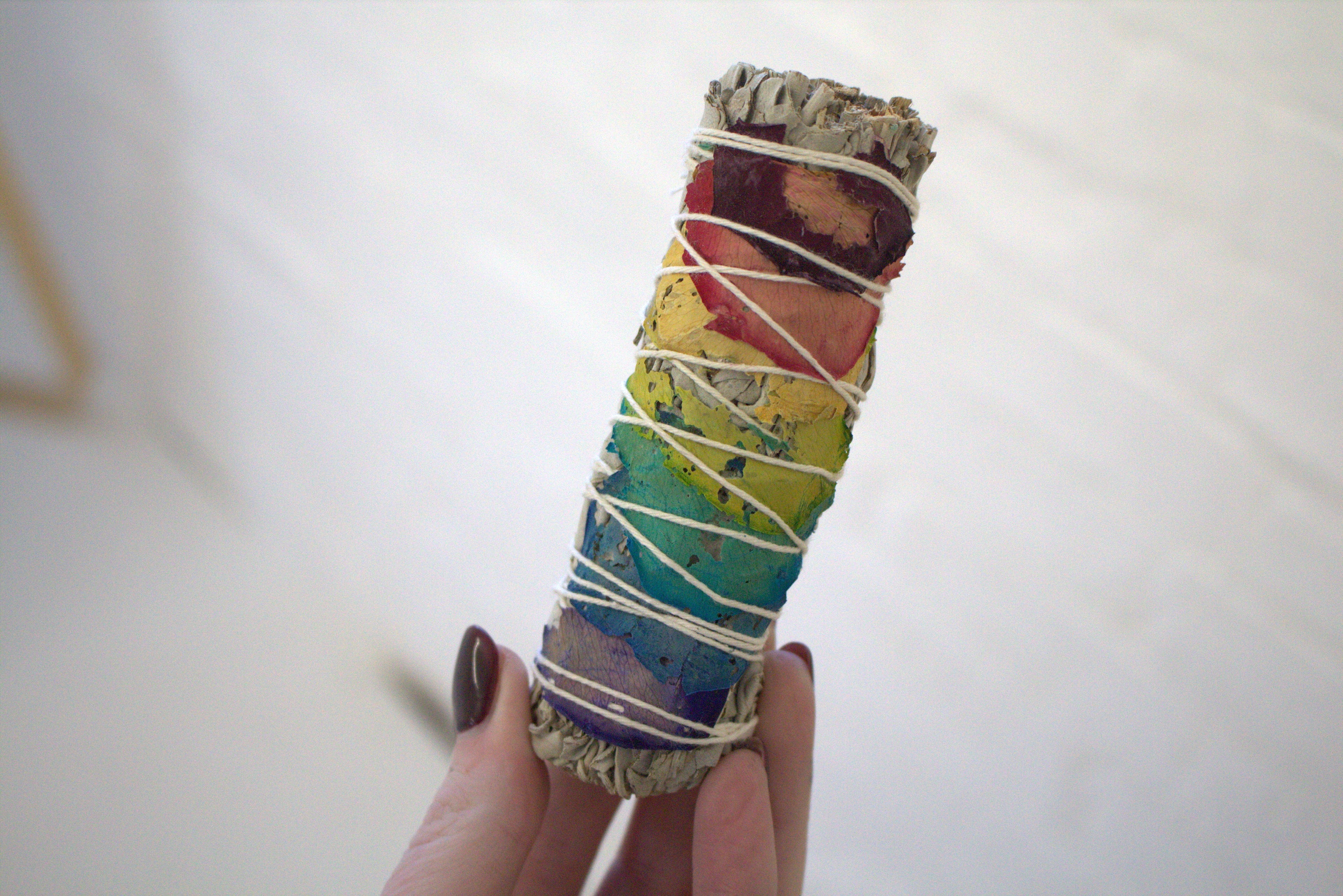 Chakra Rose Petal Smudge Stick
