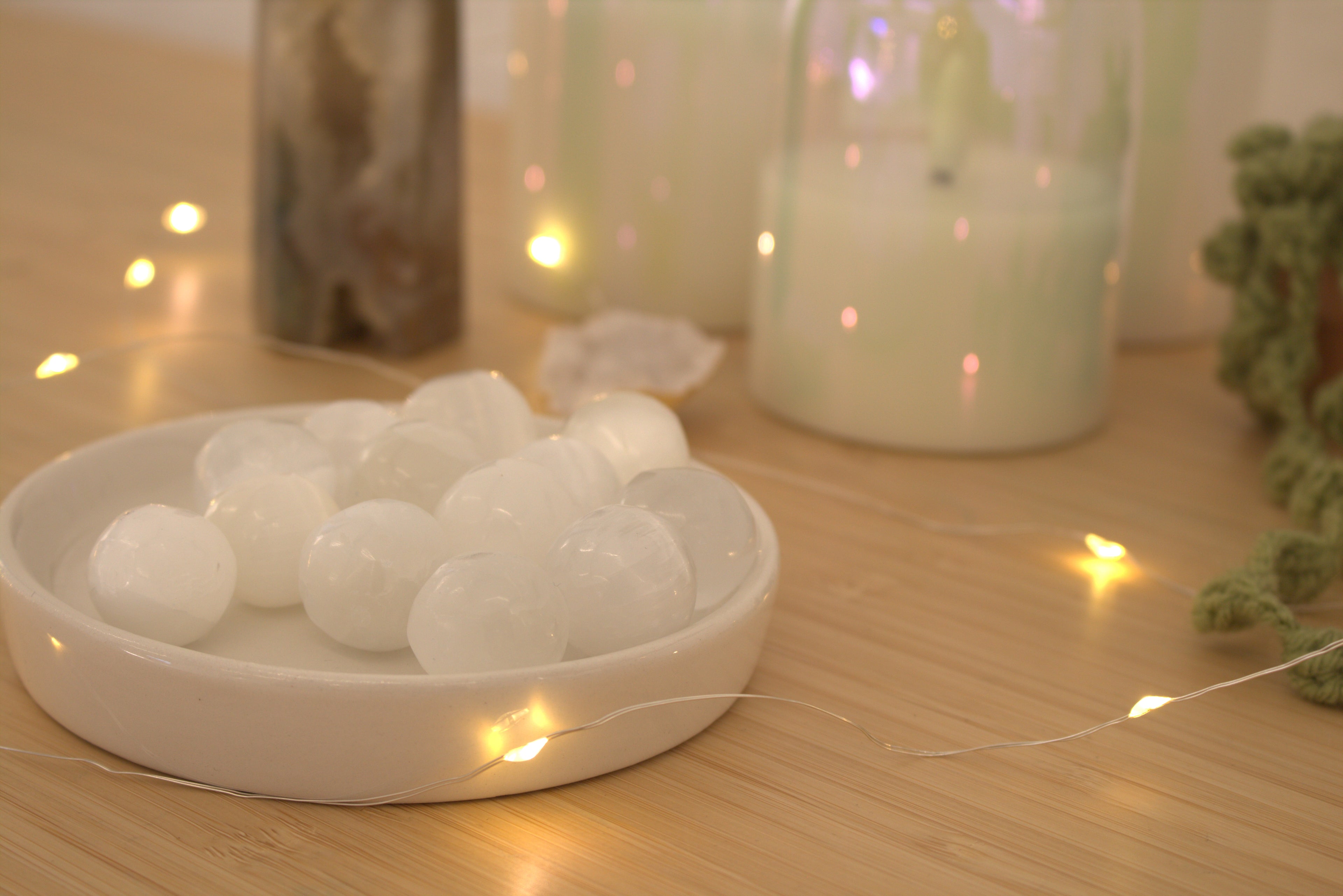 Selenite Smooth Ball Tumblestones